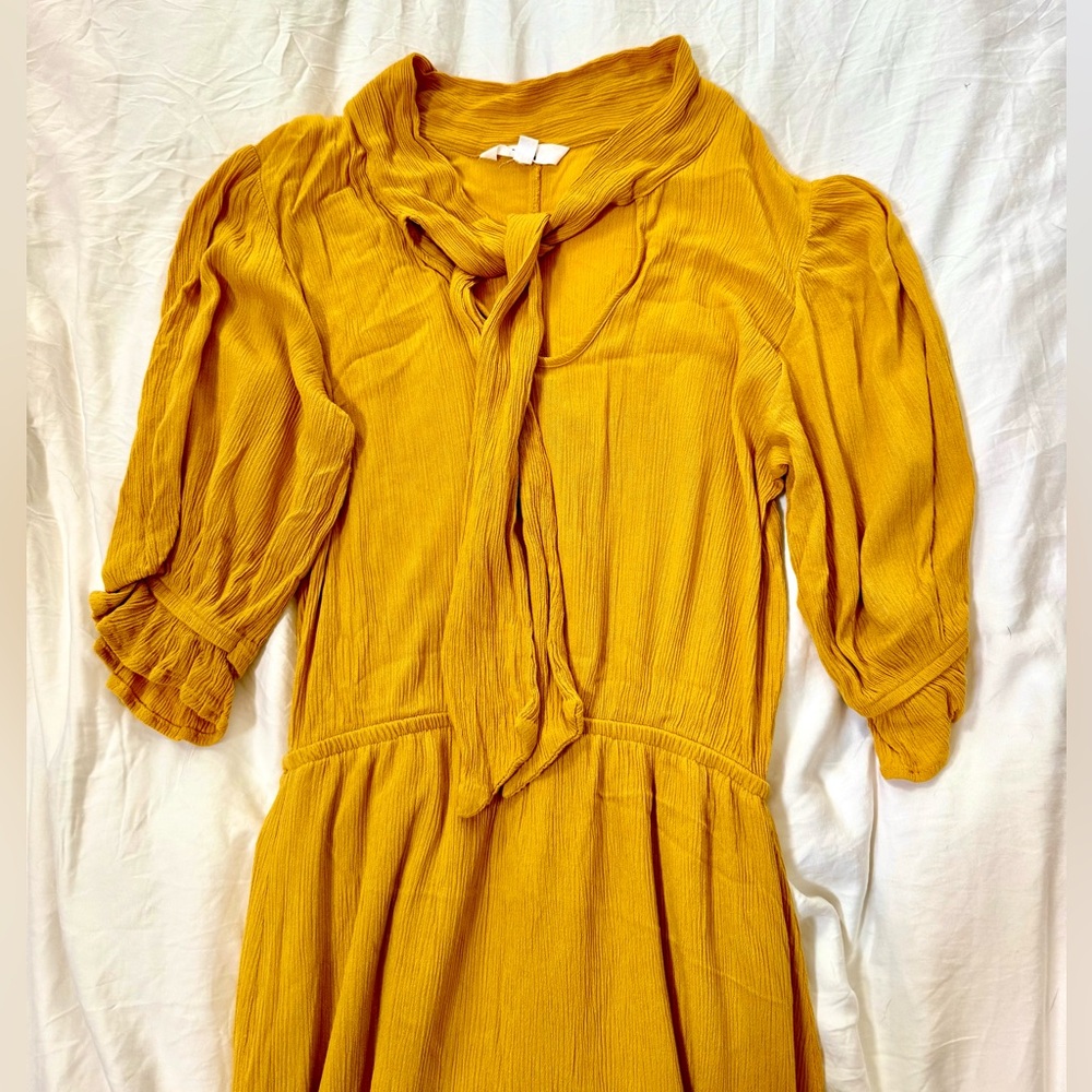 Bb Dakota X Steve Madden Hidalgo Tie Front Crinkled Rayon Midi Dress - Picture 3 of 5